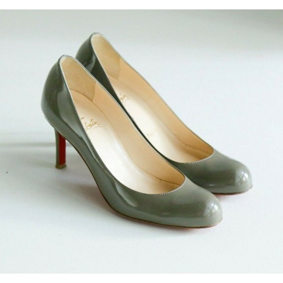 Christian Louboutin Shoes - Christian Louboutin Classic Grey Round Toe Heels